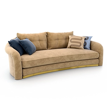 Elegant Dusty Blue Madame Sofa 3D model image 1 