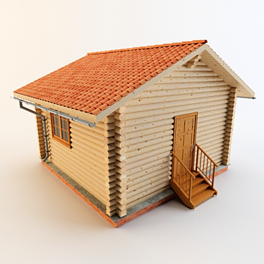 Rustic Log Cabin 3D Max 3D model image 1 