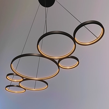 Sleek Adjustable Pendant Light 3D model image 1 