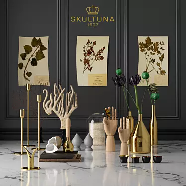 SKULTUNA 1607 Decorative Set: Timeless Elegance 3D model image 1 