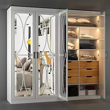 Organized Essentials: Wardrobe with Filling 3D model image 1 