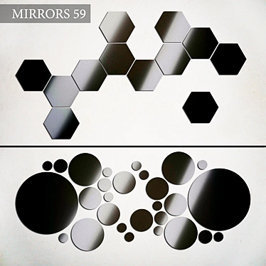 Abstract Metal Mirror Wall Decor 3D model image 1 