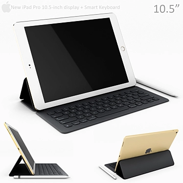 Apple iPad Pro 10.5" + Smart Keyboard Bundle: Slim & Versatile 3D model image 1 