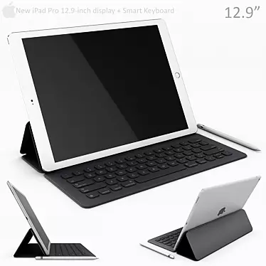 Powerful Apple iPad Pro 12.9" with Smart Keyboard 3D model image 1 