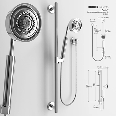 Luxury Shower Kohler K-9059 3D model image 1 