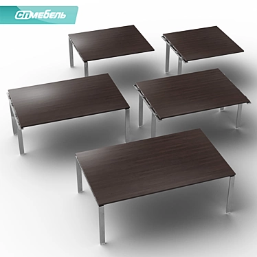 Title: Bent Executive Meeting Tables 3D model image 1 