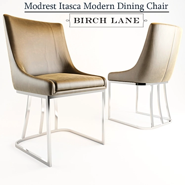 Contemporary Gray Fabric Dining Chair 3D model image 1 