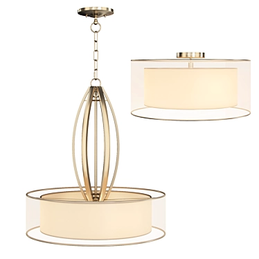 Glamorous French Gold Pendant 3D model image 1 