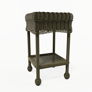 Plough & Hearth Wicker Patio Table 3D model image 1 