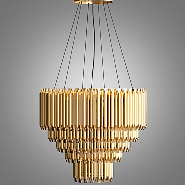 Elegant Matheny Chandelier: Single Tier 3D model image 1 