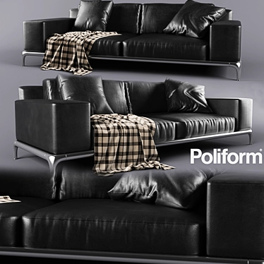 Elegant Poliform Park Sofa 3D model image 1 