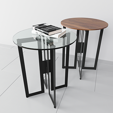 Sleek Metal Modern Table 3D model image 1 