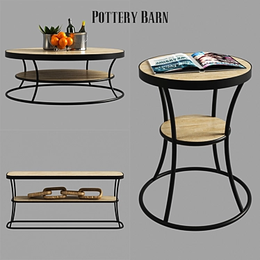 Rustic Reclaimed Wood Coffee Table 3D model image 1 
