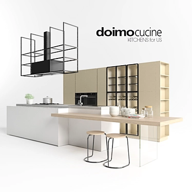 Elegant Customizable Doimo Kitchen 3D model image 1 
