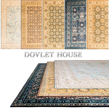 Title: DOVLET HOUSE Carpets - 5-Piece Set (Part 178) 3D model image 1 