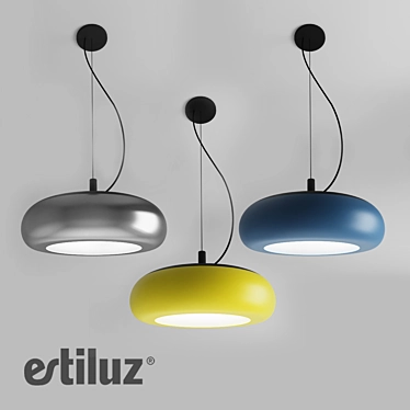 Elegant LED Suspension Lamp 3D model image 1 