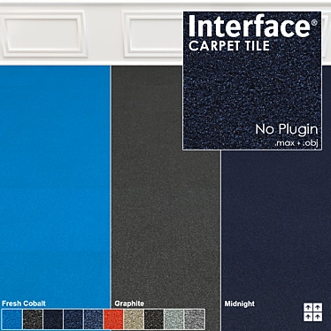 Heuga Texture No. 2: 9 Color Carpet Tile 3D model image 1 