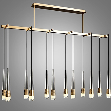 Elegant Linear Chandelier | Apollinaire 3D model image 1 