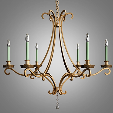 Elegant Oslo 6-Light Chandelier 3D model image 1 