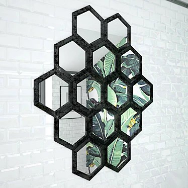 HexBlack Metal Mirror 3D model image 1 