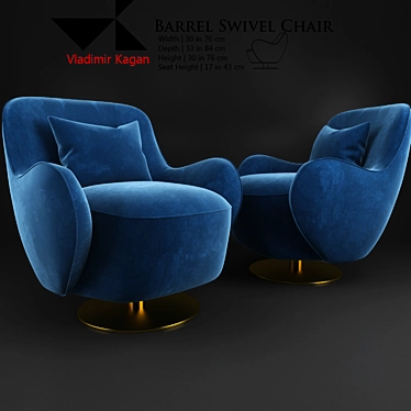 Round Leg Barrel Swivel Chair 3D model image 1 