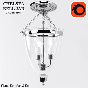 Chelsea Bell Jar Pendant 3D model image 1 