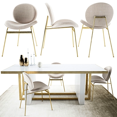 Modern Jane Dining Set: Chair & Table 3D model image 1 