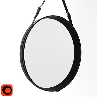Adnet Circulair Mirror in Orange 3D model image 1 