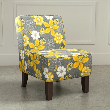Elegant Floral Accent Chair 3D model image 1 