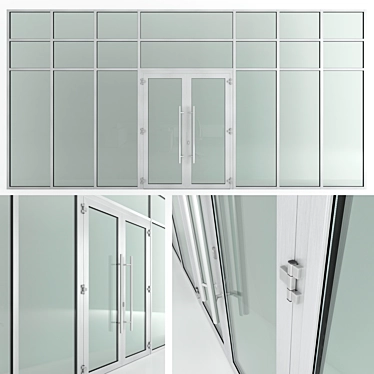 Title: Nayada Glass Fire Doors 3D model image 1 