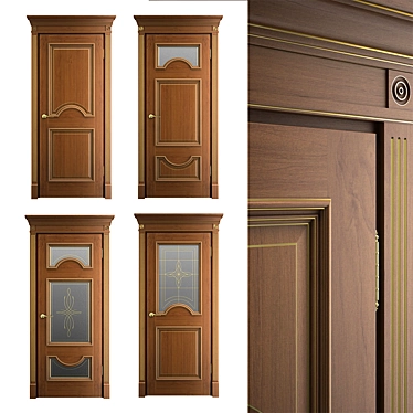 Elegant Paris Collection: Massivstyle Interier Doors 3D model image 1 