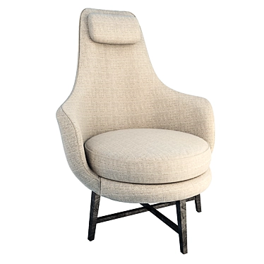 MH Loft Living Chair | Gray Fabric & Wood | 65/90/96 Size 3D model image 1 