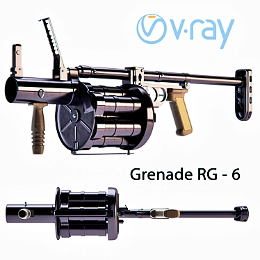 RG-6 Revolver Grenade Launcher: Compact and Powerful 3D model image 1 