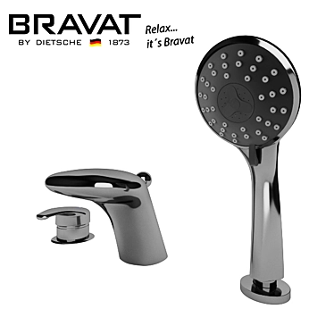 Bravat Cascade Bath Mixer: Sleek and Functional 3D model image 1 