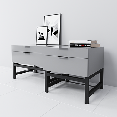 Elegant Harvey Nightstand - Minotti 3D model image 1 