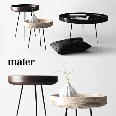 Sleek Bowl Table by Mater Design 3D model image 1 