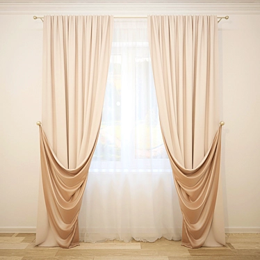 Angle Corner Curtains 3D model image 1 