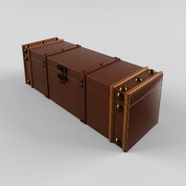 Gipfel Wine Case: Exquisite Wood, Leather & Metal Finish 3D model image 1 