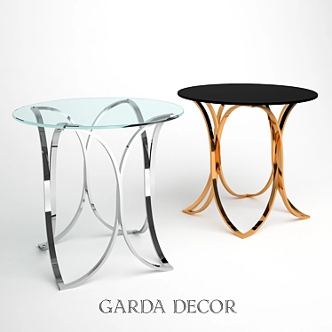 Modern Gold and Black Magazine Table 3D model image 1 