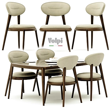 Modern Set: VOLPI Chair and RAMON Table 3D model image 1 