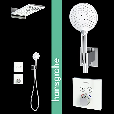 Hansgrohe Shower System Set: Rainmaker, Raindance, ShowerSelect 3D model image 1 