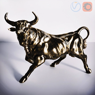 Bronze Buffalo Sculpture: 3DS Max & FBX 3D model image 1 