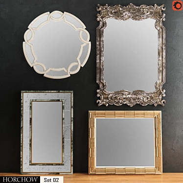 Luxury Mirror Set: Broadway, Evelyn Eglomise, Bernadino 3D model image 1 