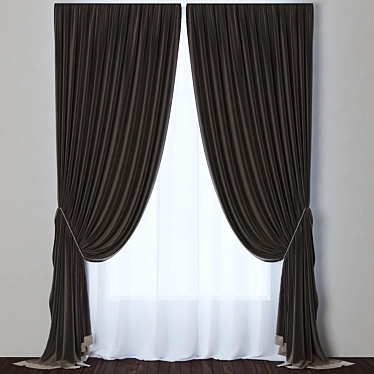 Elegant Drapery Collection 3D model image 1 