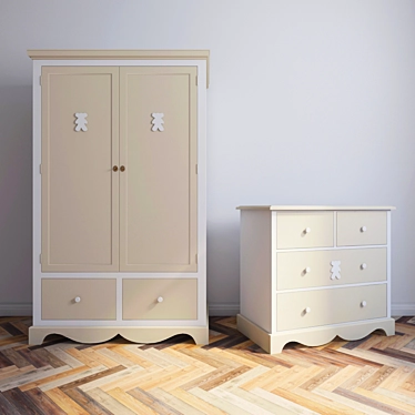 Mikki Cabinet and Chest - Stylish and Practical 3D model image 1 