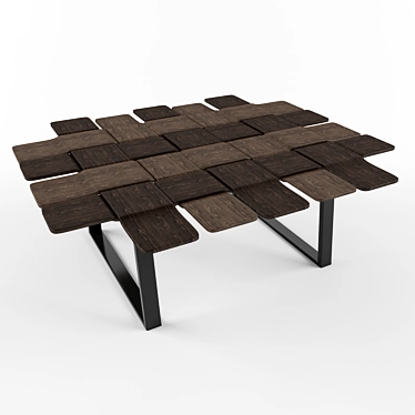 Porada Weaving Wood Table: Exquisite Craftsmanship 3D model image 1 