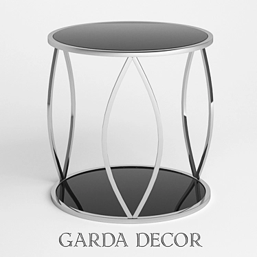 Garda Decor Magazine Table: Elegant Glass and Stainless Steel 3D model image 1 