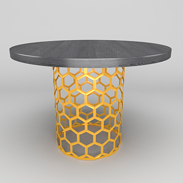 Sculptural Brass Base Dining Table 3D model image 1 