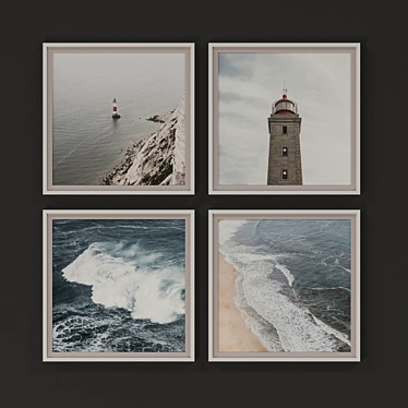 Coastal Vibes: Lighthouse Paintings Set 3D model image 1 