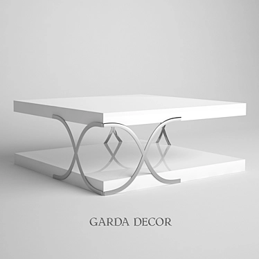 Modern Magazine Table with Steel and White MDF 3D model image 1 